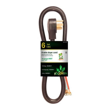 Gogreen GoGreen Power, Dryer Cord Black - 6 Ft GG-27306